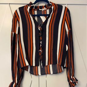 Striped Tularosa Blouse with Front Ties